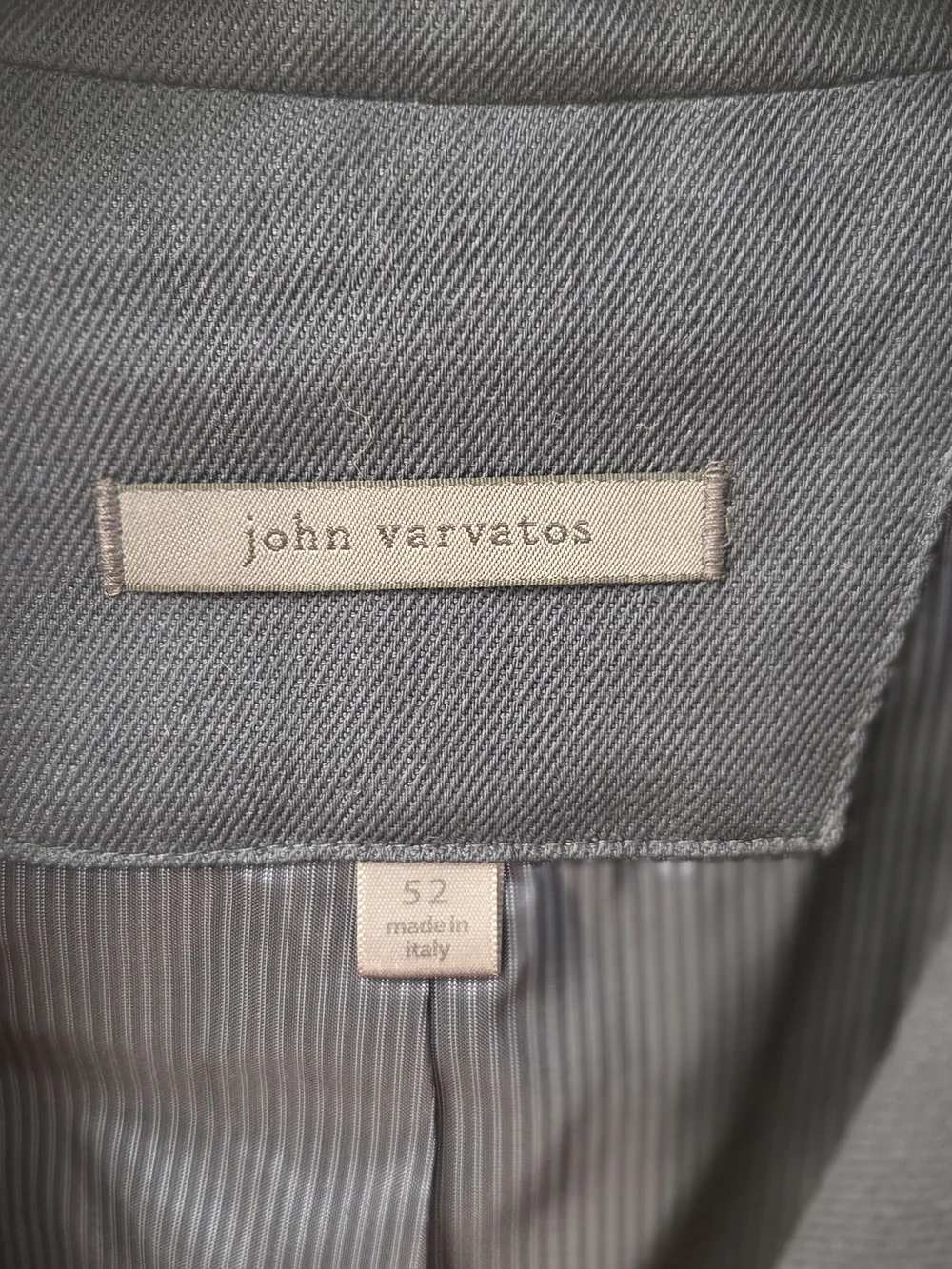 John Varvatos Men’s Navy Blue Button Up Linen/Wool Blend Woodward Jacket 52EU